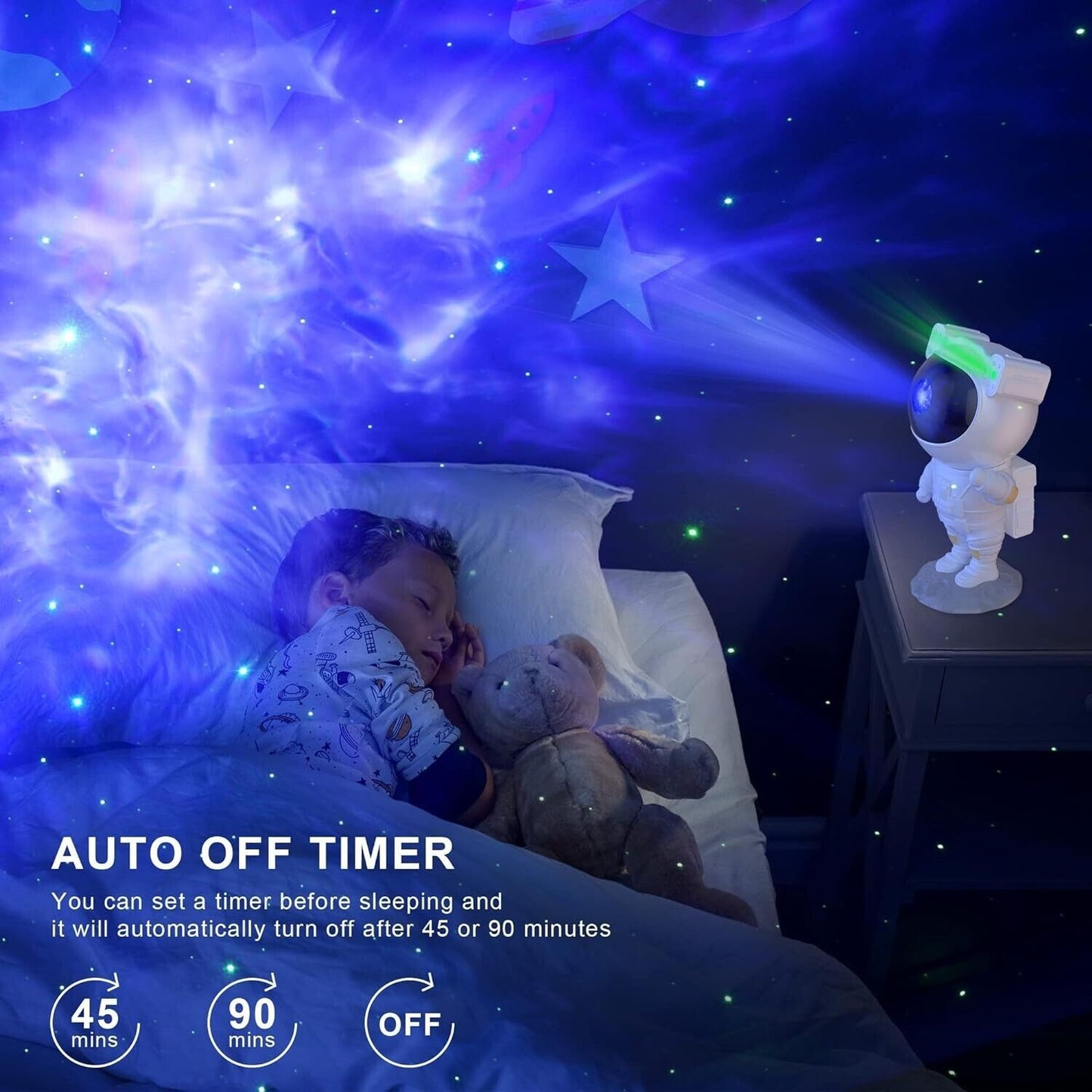 Star Projector Galaxy Night Light - Astronaut Space Buddy Projector With Remote