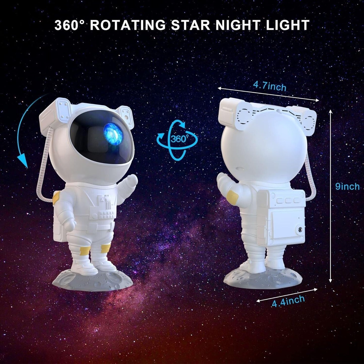 Star Projector Galaxy Night Light - Astronaut Space Buddy Projector With Remote