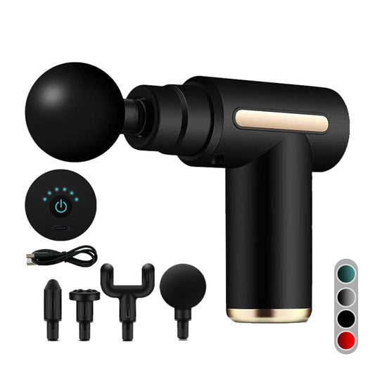 Portable Fascia Gun, Muscle Relaxation Handheld Massager, Smart Mini Vibrating, Electric Massage Gun With 4 Replaceable Massage Heads, Pocket Electric Massage Gun